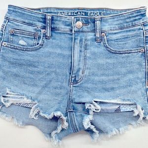 American Eagle medium wash denim shorts